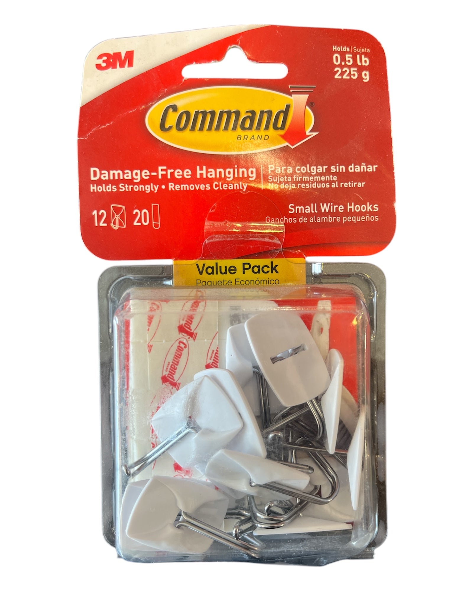 Command 17067CLRVP Small Clear Wire Hooks with Clear Strips (9 Hooks, 12 Strips)