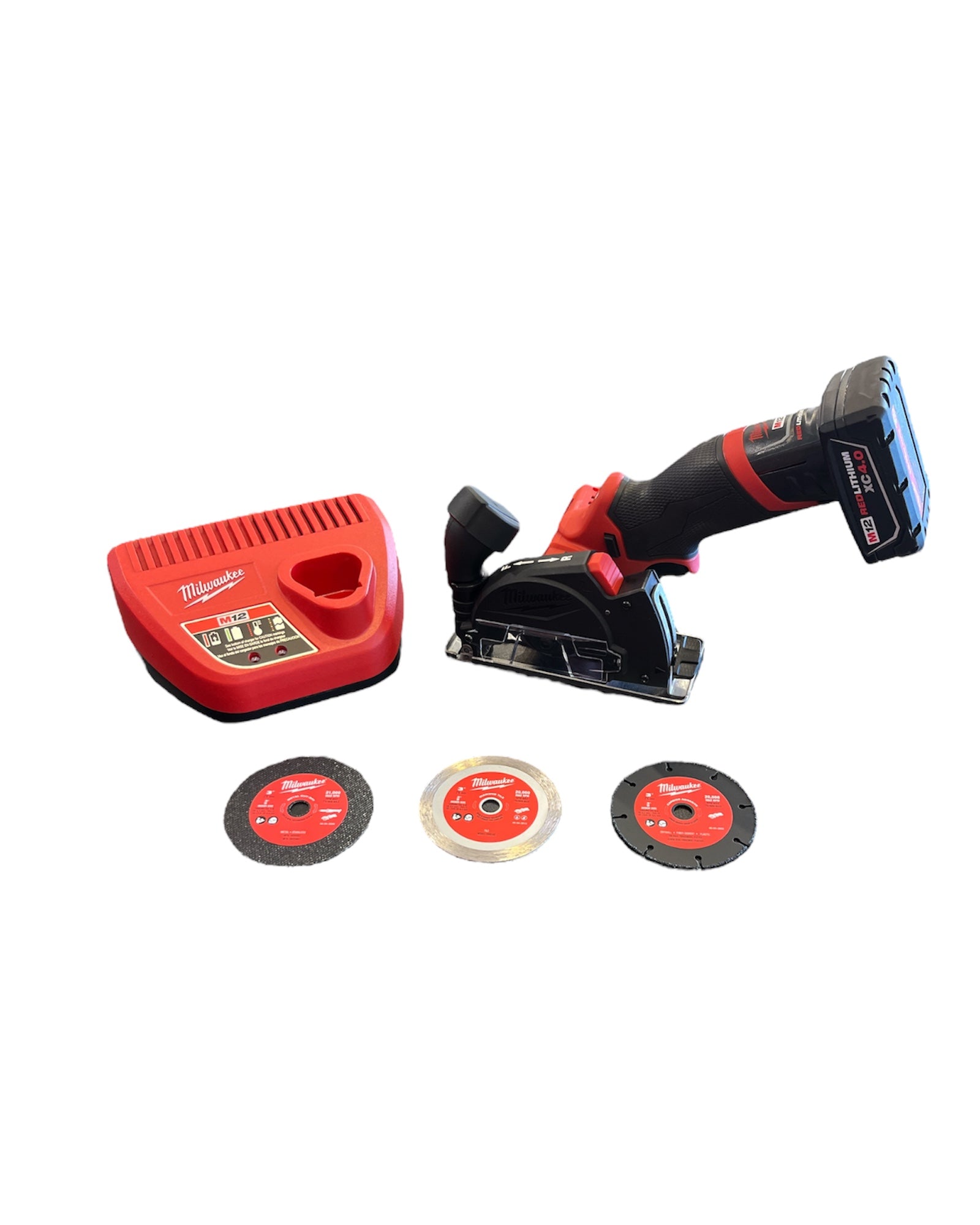 Milwaukee M12 FUEL 12V 3 in. Lithium-Ion Brushless Cordless Cut Off Saw Kit with One 4.0 Ah Battery Charger and Bag